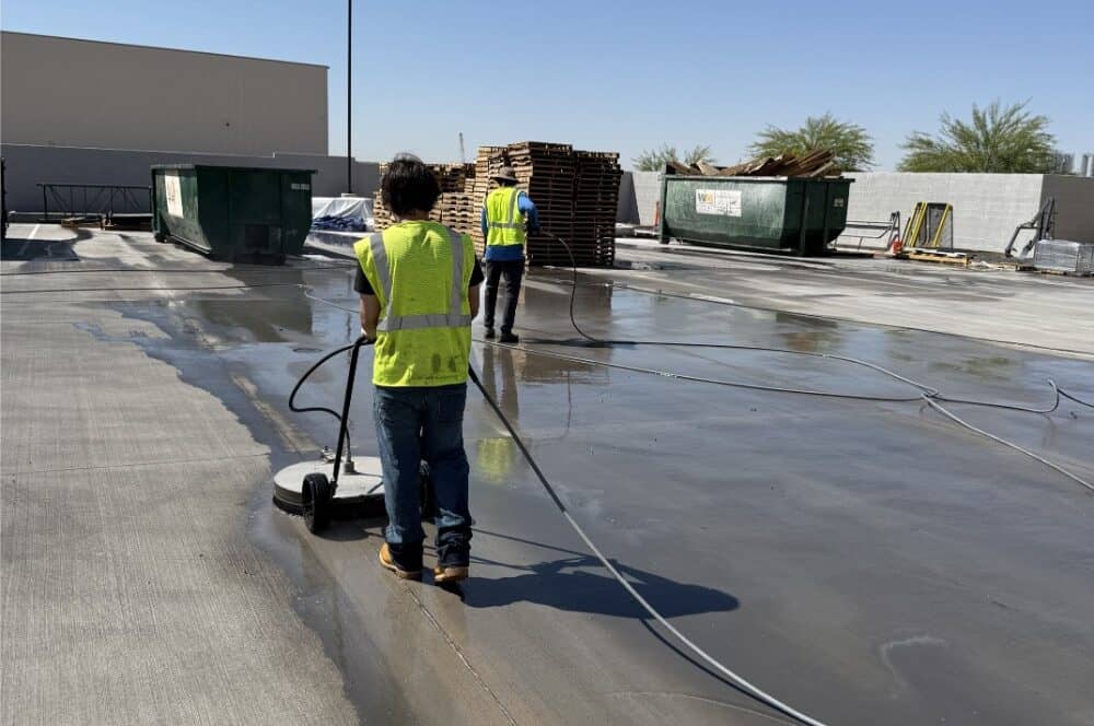 Clean Surface truck at an Arizona commercial property